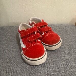 Toddler Red Velcro Vans